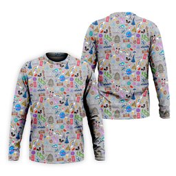 World Travel Icons Pattern Golf Shirt, Mens Golf Clothing, Funny Mens Golf Shirts