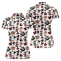 Pirate Cartoon Mouse Skull Swords Golf Shirt, Ladies Golf Shirts, Womens Golf Apparel
