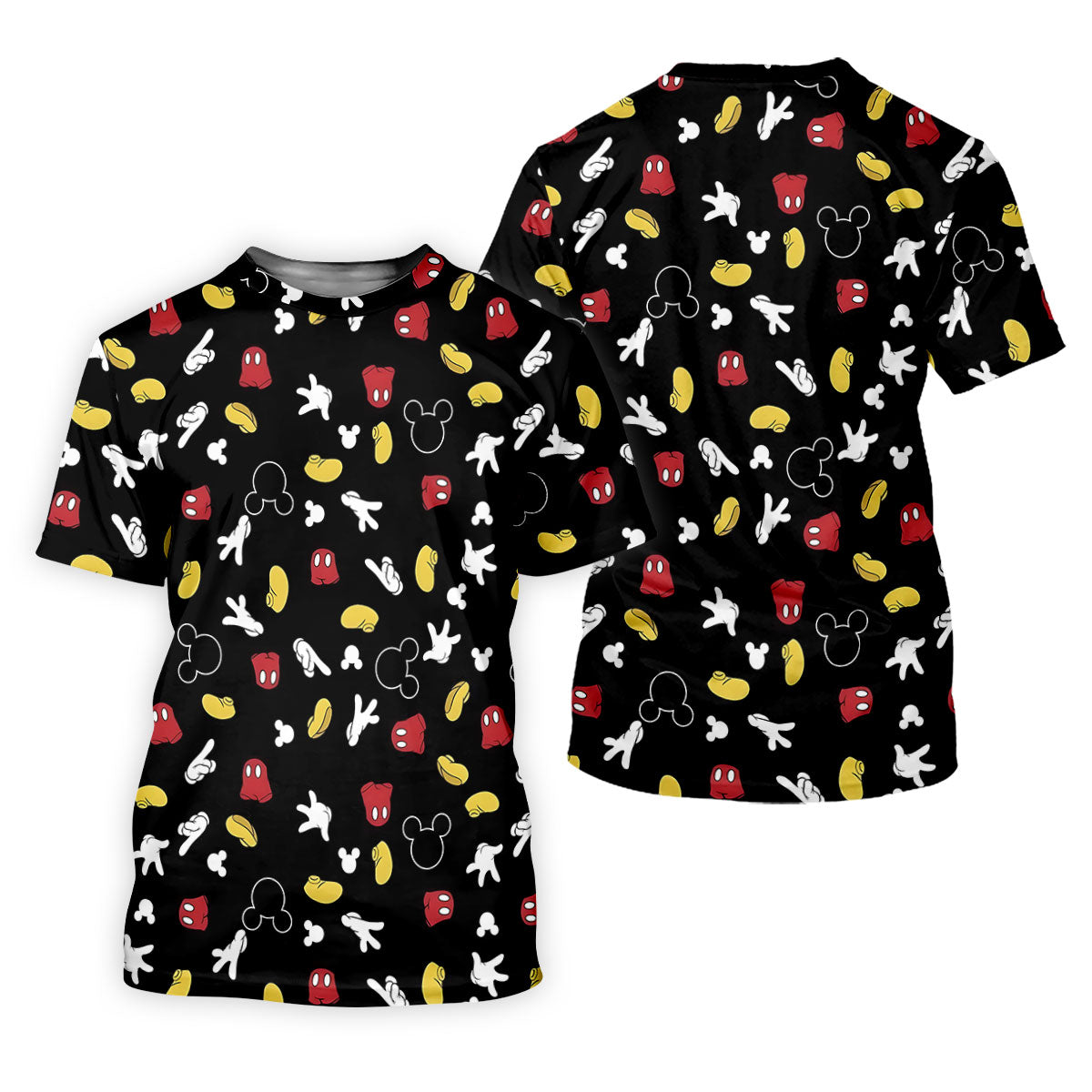 Black Cartoon Gloves And Shorts Golf Shirt, Mens Golf Clothing, Golf Polo For Men
