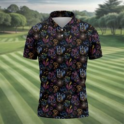 Cartoon Couple Fireworks Night Golf Shirt, Golf Polo For Men, Golf Gifts For Men