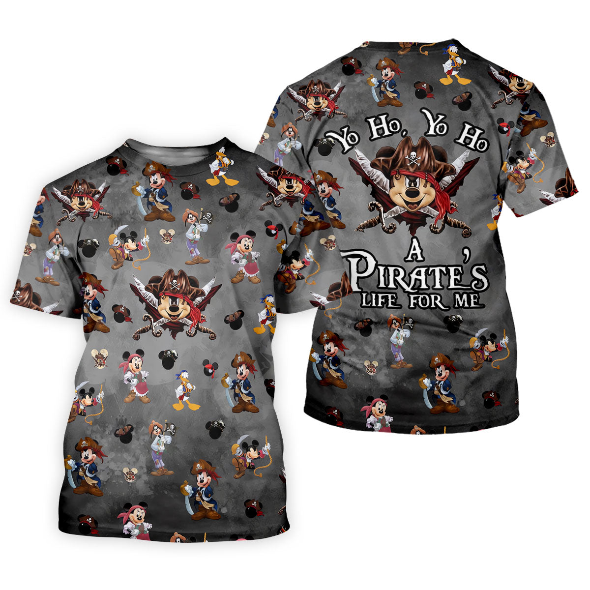 Grey Pirate Cartoon Friends Golf Shirt, Funny Mens Golf Shirts, Golf Shirts For Men