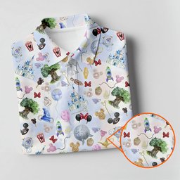 Magic Theme Park Icons Pattern Golf Shirt, Ladies Golf Shirts, Golf Shirts For Women