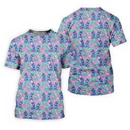 Neon Floral Cartoon Hawaiian Golf Shirt, Womens Golf Apparel, Golf Gifts For Women