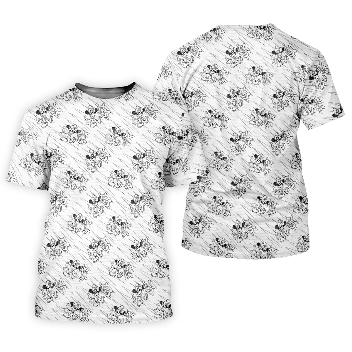 Steamboat Cartoon Mouse Sketch Golf Shirt, Funny Mens Golf Shirts, Mens Golf Clothing