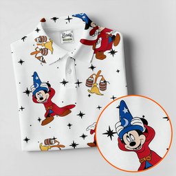 Wizard Mouse Magic Stars Pattern Golf Shirt, Mens Golf Shirts, Funny Mens Golf Shirts