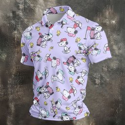 Lavender Beagle Golfer Cartoon Golf Shirt, Funny Mens Golf Shirts, Golf Polo For Men