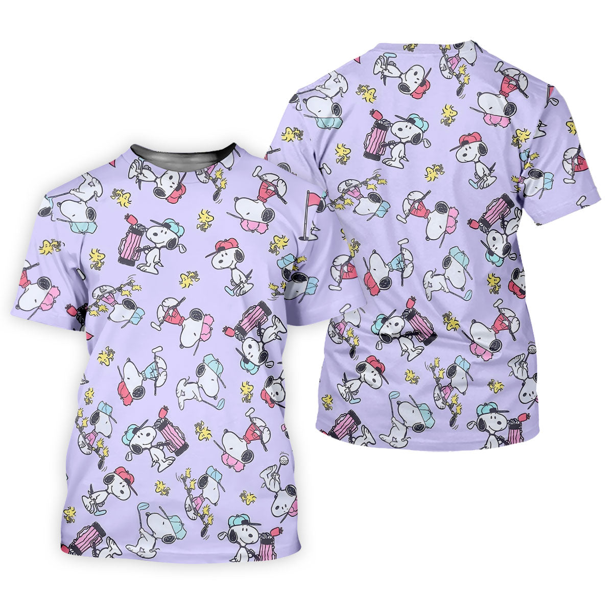 Lavender Beagle Golfer Cartoon Golf Shirt, Funny Mens Golf Shirts, Golf Polo For Men
