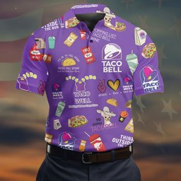 Purple Taco Fast Food Lover Golf Shirt, Funny Mens Golf Shirts, Mens Golf Clothing