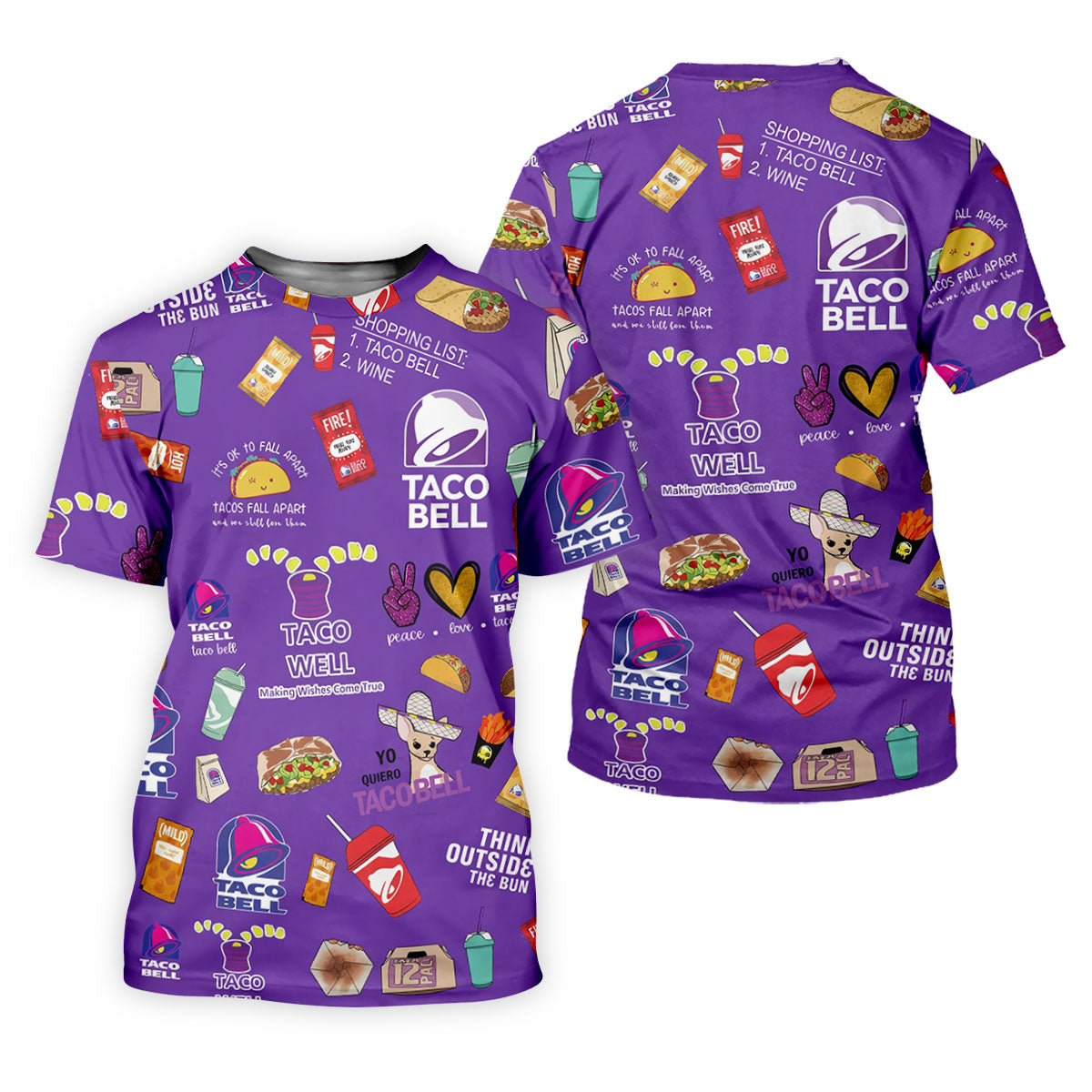 Purple Taco Fast Food Lover Golf Shirt, Funny Mens Golf Shirts, Mens Golf Clothing