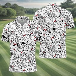 Dalmatian Puppies Sketch Golf Shirt, Golf Shirts For Men, Funny Mens Golf Shirts