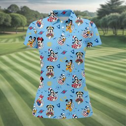 Cruise Captain Cartoon Friends Golf Shirt, Womens Golf Tops, Womens Golf Apparel