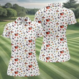 Chef Rat Kitchen Pattern Golf Shirt, Golf Shirts For Women, Golf Gifts For Women
