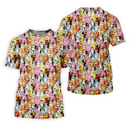 Colorful Cartoon Dog Crowd Golf Shirt, Womens Golf Clothing, Womens Golf Apparel