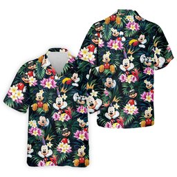 Cartoon Mouse Sunglasses Hawaiian Golf Shirt, Mens Golf Apparel, Mens Golf Clothing