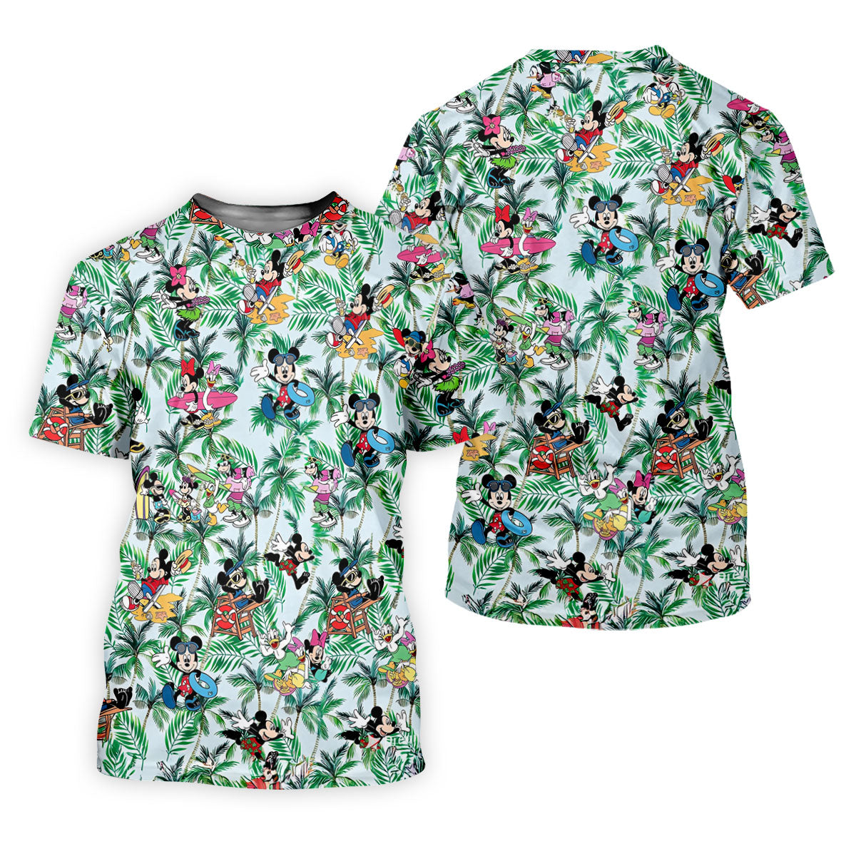Palm Leaf Cartoon Friends Hawaiian Golf Shirt, Mens Golf Polo, Golf Shirts For Men