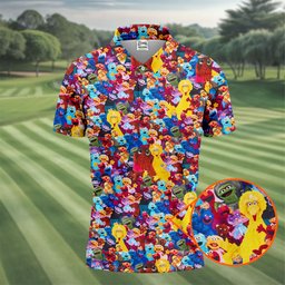 Colorful Street Puppet Friends Golf Shirt, Golf Gifts For Men, Golf Shirts For Men