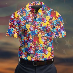 Colorful Street Puppet Friends Golf Shirt, Golf Gifts For Men, Golf Shirts For Men