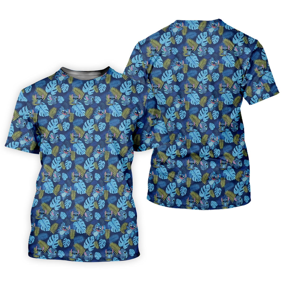 Blue Monstera Alien Cartoon Hawaiian Golf Shirt, Womens Golf Tops, Ladies Golf Shirts