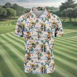 Swamp Ogre Friends Tropical Hawaiian Golf Shirt, Mens Golf Shirts, Golf Gifts For Men