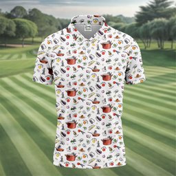 Chef Rat Kitchen Pattern Golf Shirt, Funny Mens Golf Shirts, Golf Shirts For Men