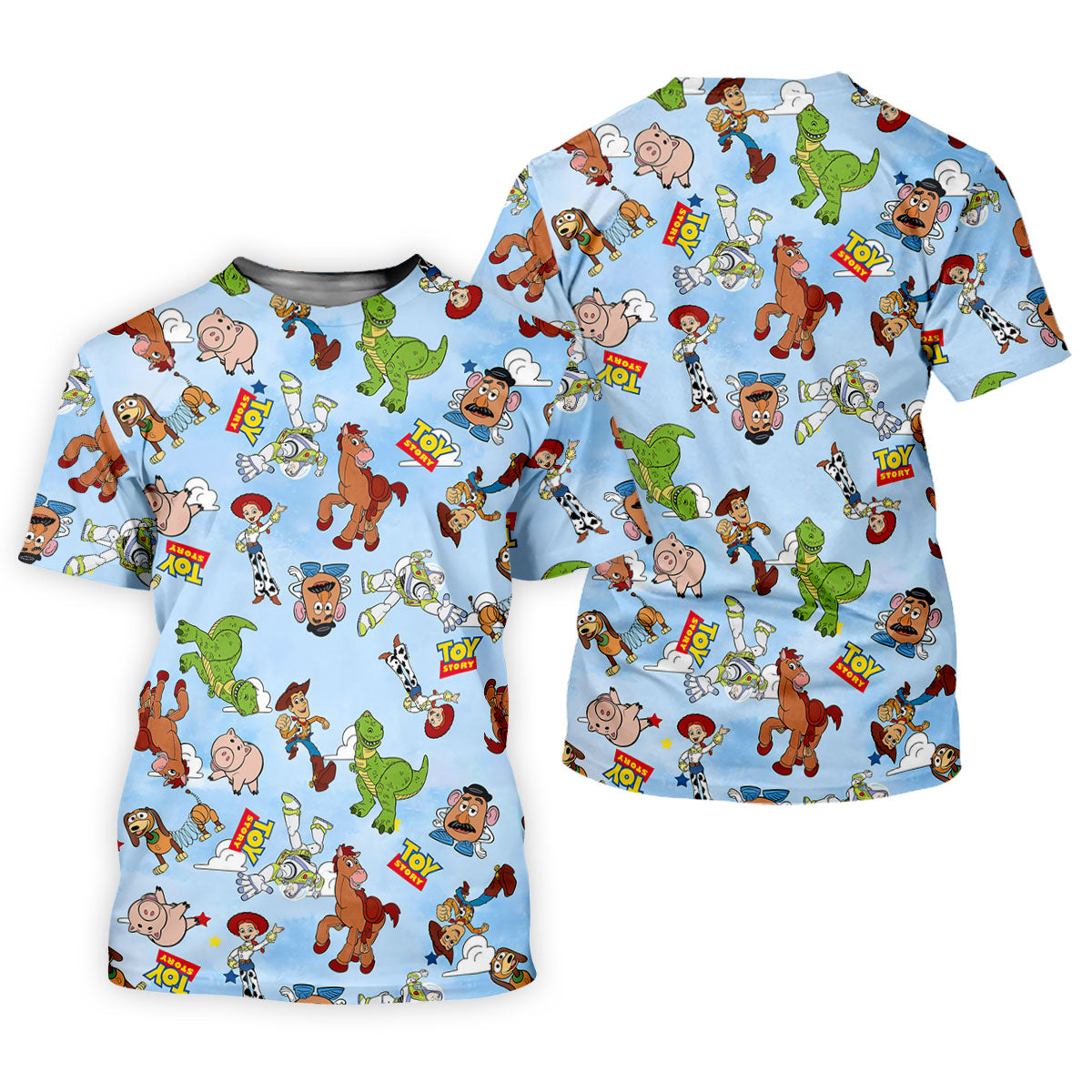 Cartoon Toy Friends Pattern Golf Shirt, Mens Golf Apparel, Funny Mens Golf Shirts