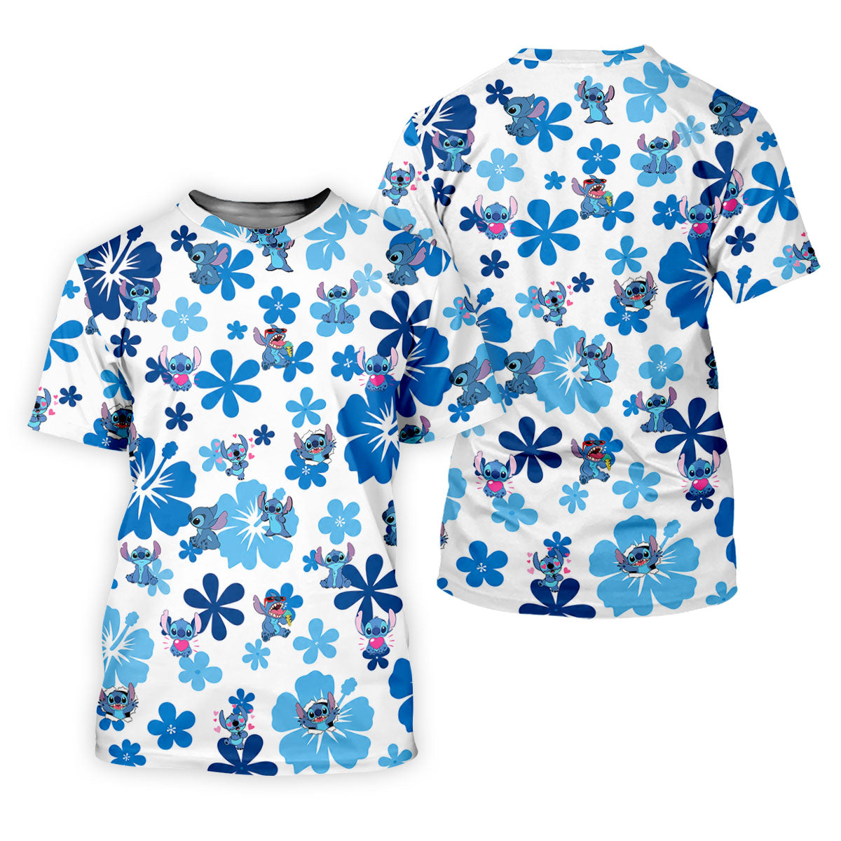 Retro Flower Alien Cartoon Hawaiian Golf Shirt, Ladies Golf Tops, Womens Golf Apparel