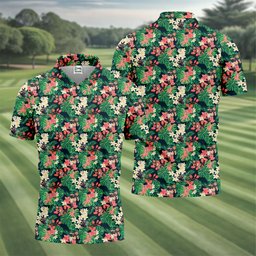 Floral Treasure Hunter Hawaiian Golf Shirt, Golf Gifts For Men, Mens Golf Apparel