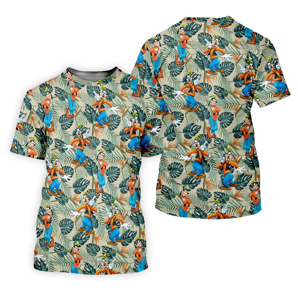 Tropical Cartoon Dog Dance Hawaiian Golf Shirt, Mens Golf Clothing, Mens Golf Apparel