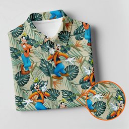 Tropical Cartoon Dog Dance Hawaiian Golf Shirt, Ladies Golf Apparel, Womens Golf Tops