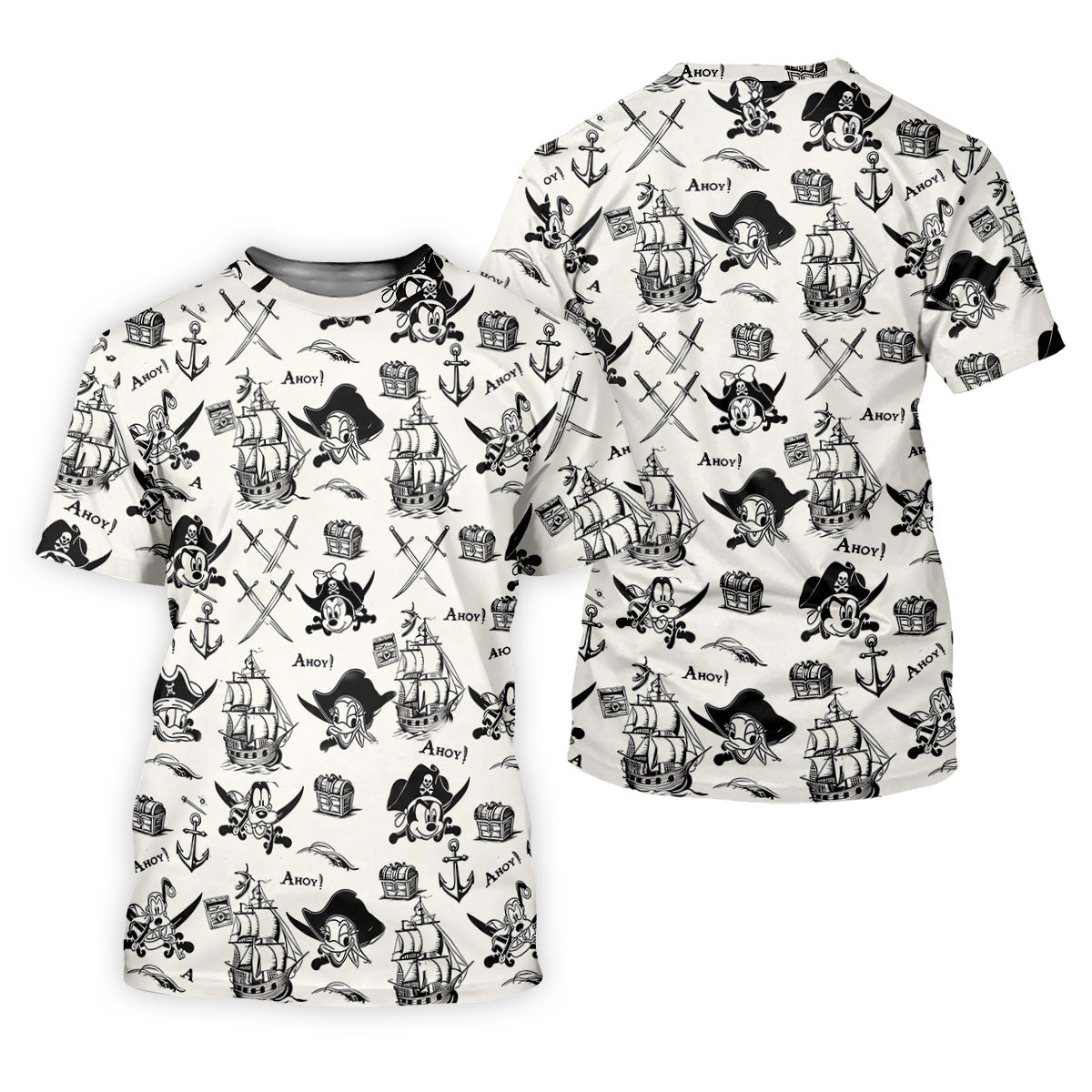 Treasure Chest Swords Pirate Cartoon Golf Shirt, Mens Golf Polo, Golf Shirts For Men