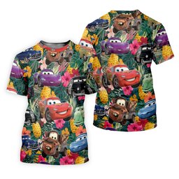 Tropical Race Car Cartoon Hawaiian Golf Shirt, Ladies Golf Tops, Golf Gifts For Women