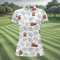 Sketch Tow Truck Race Car Golf Shirt, Ladies Golf Apparel, Golf Shirts For Women