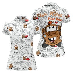 Sketch Tow Truck Race Car Golf Shirt, Ladies Golf Apparel, Golf Shirts For Women
