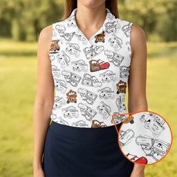 Sketch Tow Truck Race Car Golf Shirt, Ladies Golf Apparel, Golf Shirts For Women