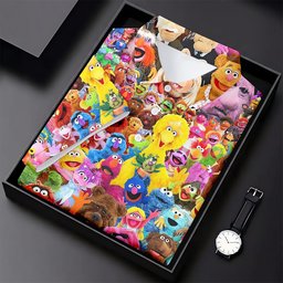 Colorful Puppet Friends Collage Golf Shirt, Golf Shirts For Women, Womens Golf Tops