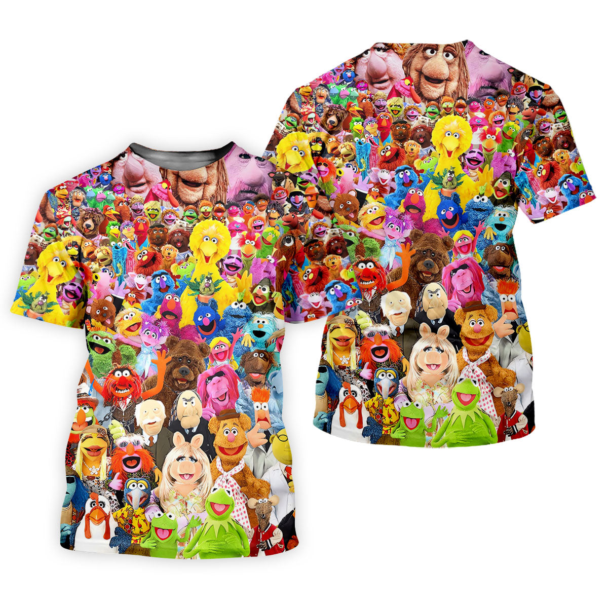 Colorful Puppet Friends Collage Golf Shirt, Golf Shirts For Women, Womens Golf Tops