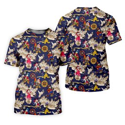Navy Pirate Map Cartoon Friends Golf Shirt, Womens Golf Clothing, Ladies Golf Apparel