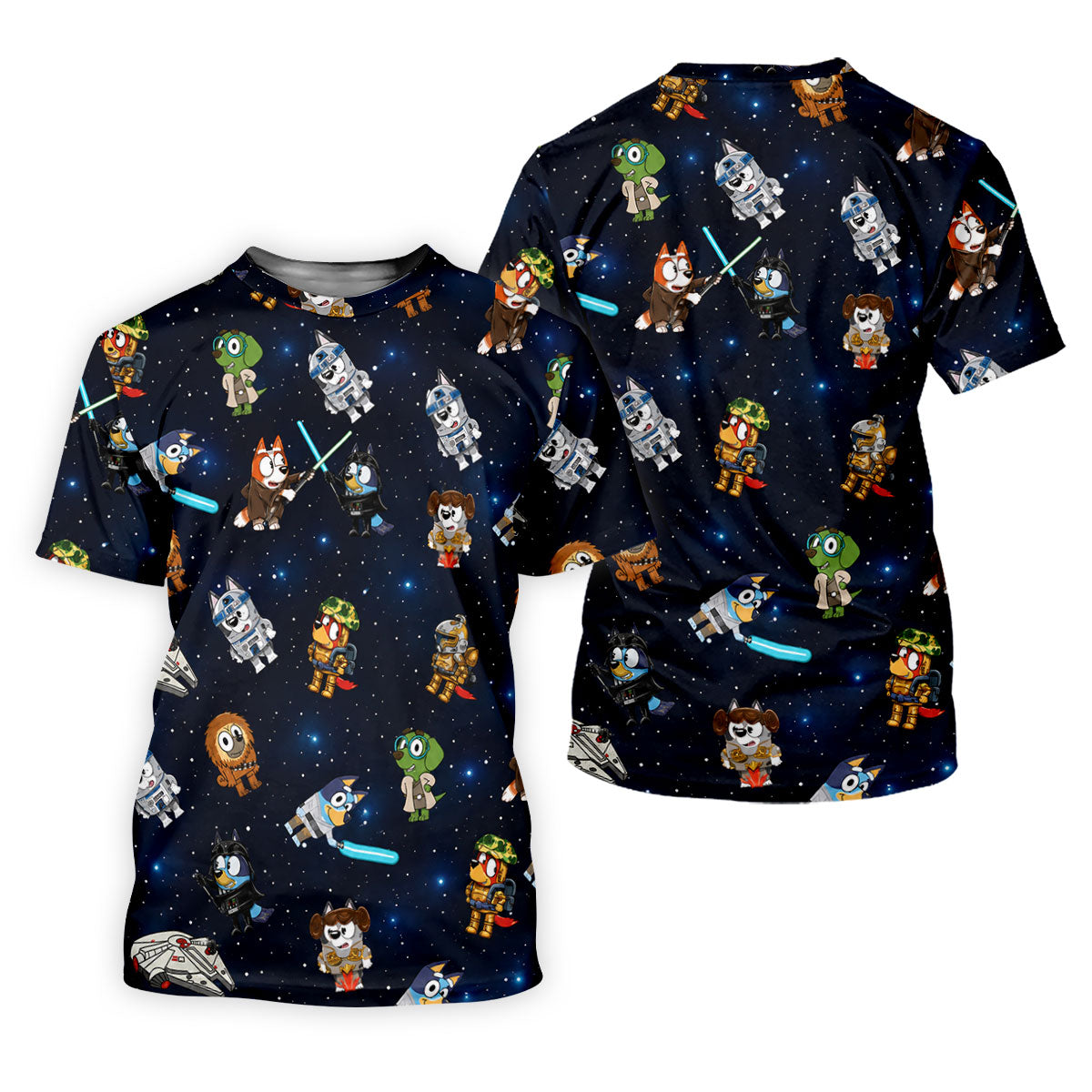 Space Galaxy Cartoon Dogs Golf Shirt, Funny Mens Golf Shirts, Mens Golf Clothing