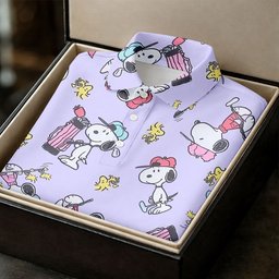 Lavender Beagle Golfer Cartoon Golf Shirt, Womens Golf Clothing, Golf Gifts For Women