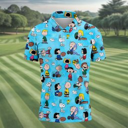 Comic Strip Kids Cartoon Golf Shirt, Funny Mens Golf Shirts, Golf Shirts For Men