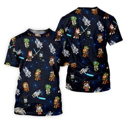 Space Galaxy Cartoon Dogs Golf Shirt, Golf Gifts For Women, Womens Golf Clothing
