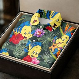Tropical Yellow Fish Cartoon Hawaiian Golf Shirt, Ladies Golf Tops, Womens Golf Tops