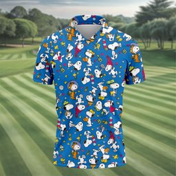 Blue Cartoon Beagle Sports Golf Shirt, Funny Mens Golf Shirts, Mens Golf Clothing