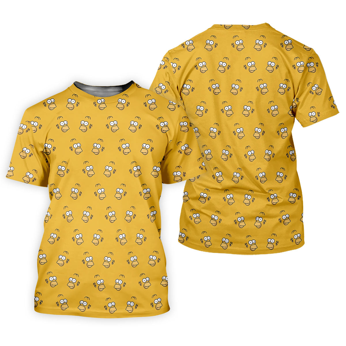 Yellow Cartoon Dad Face Pattern Golf Shirt, Golf Gifts For Women, Womens Golf Apparel