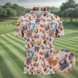 Balloon House Adventure Cartoon Golf Shirt, Golf Polo For Men, Golf Gifts For Men