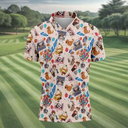Balloon House Adventure Cartoon Golf Shirt, Golf Polo For Men, Golf Gifts For Men