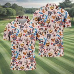 Balloon House Adventure Cartoon Golf Shirt, Golf Polo For Men, Golf Gifts For Men