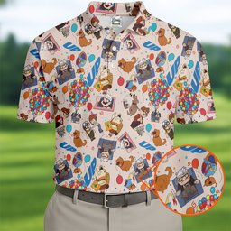 Balloon House Adventure Cartoon Golf Shirt, Golf Polo For Men, Golf Gifts For Men