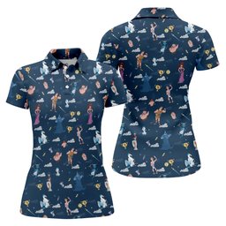 Greek Hero Cloud Pattern Golf Shirt, Golf Gifts For Women, Golf Shirts For Women