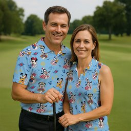 Cruise Captain Cartoon Friends Golf Shirt, Mens Golf Apparel, Golf Gifts For Men